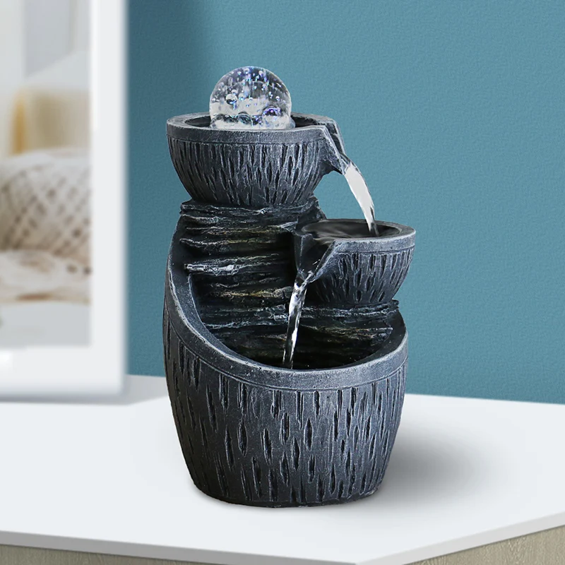 Indoor Outdoor Relaxation Water Sound Zen Decor Meditation Desktop and Tabletop Fountain With Lucky Ball for Home