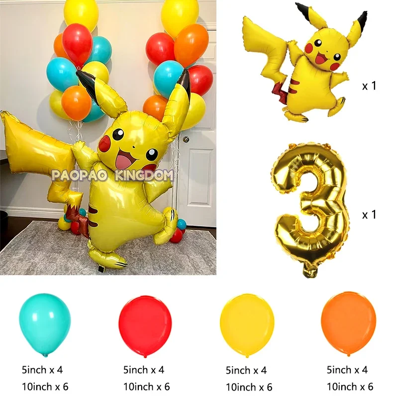 Pokemon Pikachu Folie Ballonnen Set voor Kinderen Verjaardagsfeestje Decoratie Baby Douche Ballon Decoratie Globos
