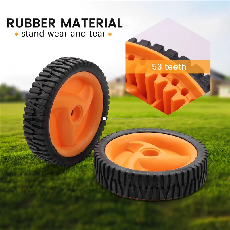 ล้อเครื่องตัดหญ้า2แพ็ค196มม. สำหรับ husqvarnaa McCulloch 5324025-67, 5324029-36, 532402567, 532402936