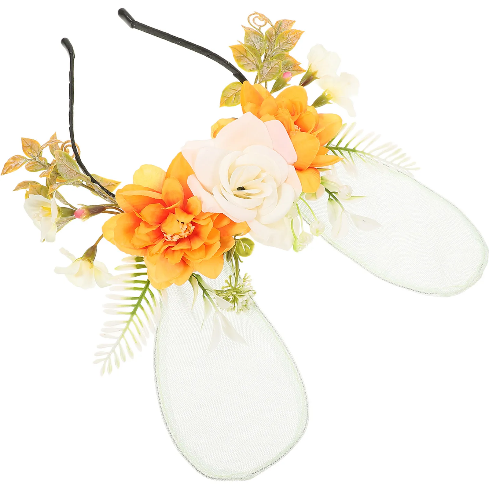 

Flower Rabbit Ear Headband for Girl Cute Animal Ear Headband Exquisite Design Fade Resistant Comfortable Wear Party Stage