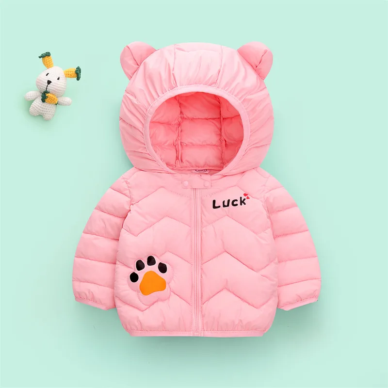 Children\'s Hooded Jacket Autumn  Winter Warm Coat Plush Cotton Jacket Boys And Girls Cartoon Cute Down Jacket Baby Clothes