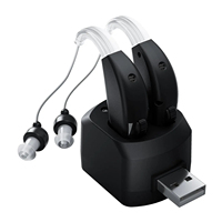Mini Digital Hearing Aids for Seniors – Rechargeable Sound Amplifiers with Charging Base (2-Piece Set)