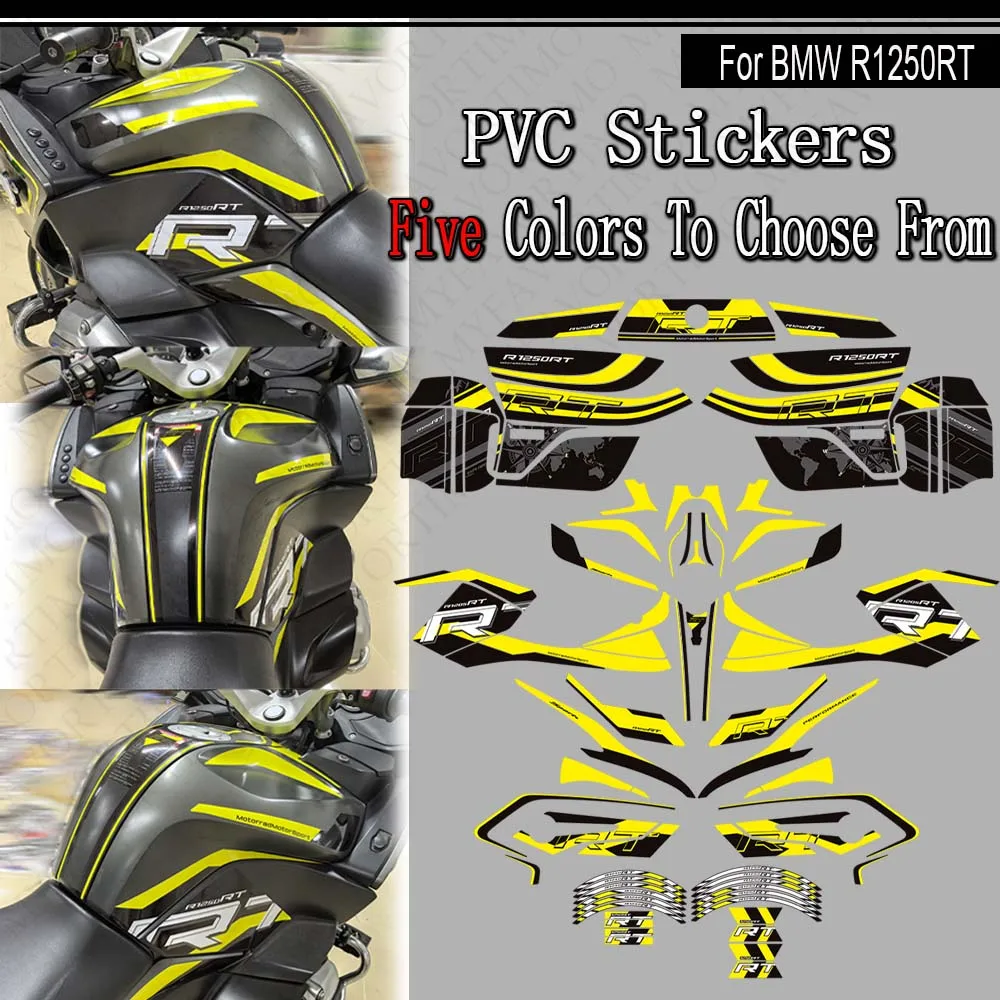 Motorcycle Tank Pad Fairing Fender Trunk Luggage Cases Protector Grips Kit Knee Wheels Stickers Decals For BMW R1250RT R 1250 RT