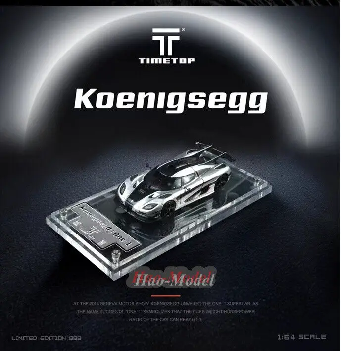 TPC 1/64 для Koenigsegg One1, модель автомобиля, литой под давлением сплав, детская игрушка-симулятор, подарок на день рождения для мальчиков, коллекция для хобби, синий/серебристый
