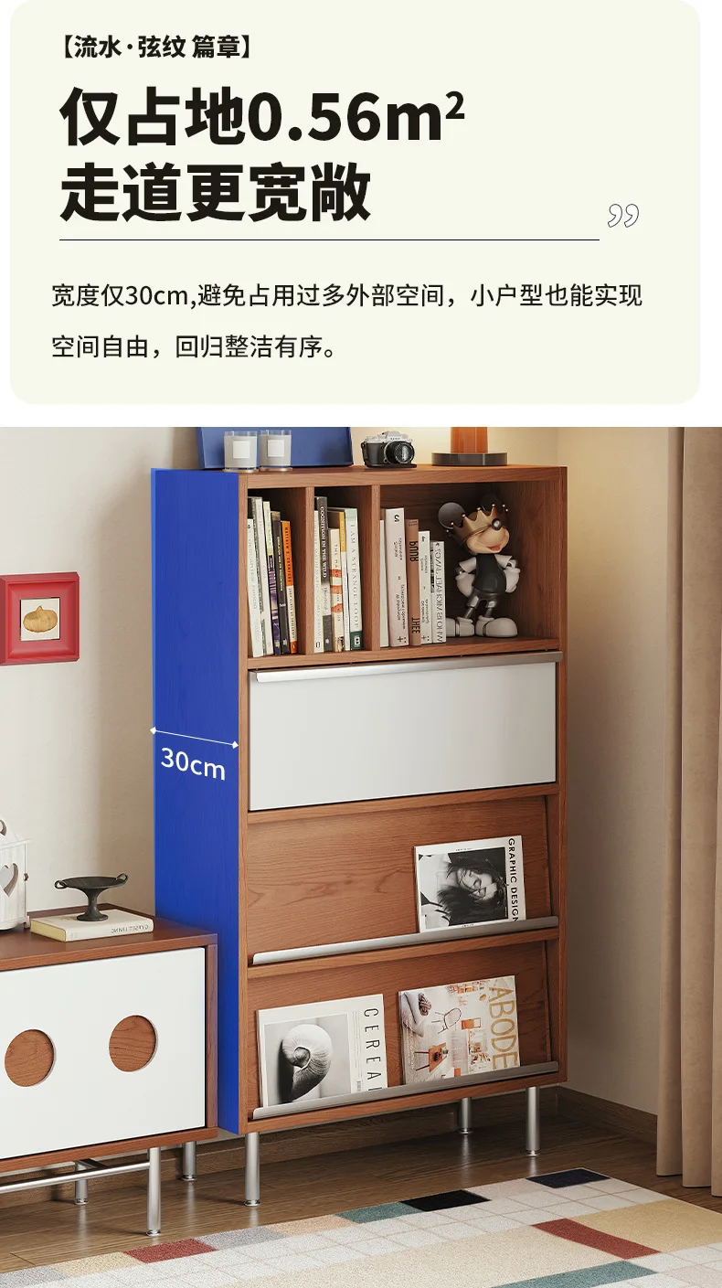 Mittelalterlicher TV-Seitenschrank, Wohnzimmer-Aufbewahrungsschrank, vom Boden bis zur Decke reichendes Bücherregal