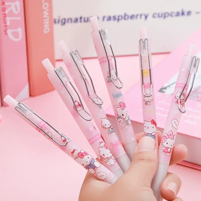 Imagem -02 - Sanrio-hello Kitty Cartoon Gel Pen Estudantes Papelaria Meninas Escrevendo Canetas 05 Presentes Pretos Canetas Assinatura Escritório Escolar 1224 Pcs