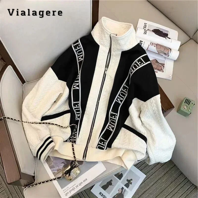 Korean Fashion Casual Vintage Two-piece Set Women Long Sleeve Patchwork Zipper Sweatshirt+Wide Leg Trousers Sets Y2K Pants Suits