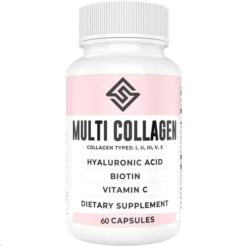 Collagen Capsules Contain Biotin,hyaluronic Acid,and Vitamin C.hydrolyzed Multi Collagen Peptide Capsules. Type I, Ii, Iii, V, X