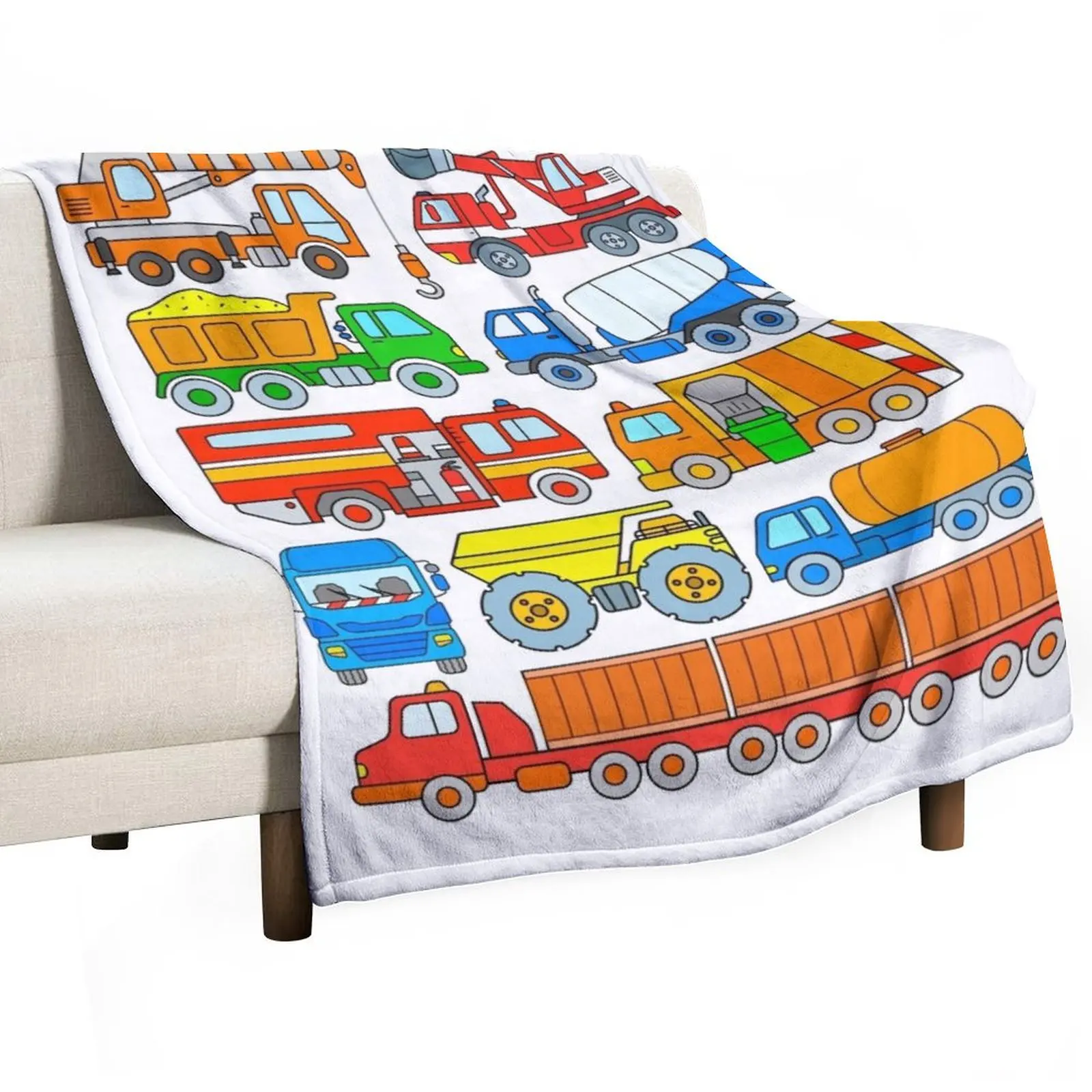 Truck Design Heavy Hauler Dumper Construction Trucks Throw Blanket Tourist Moving Blankets