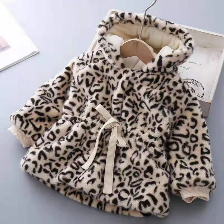 Girls' coat autumn and winter fur coat fleece thickened children's mink fleece foreign gas new fluff warm coat