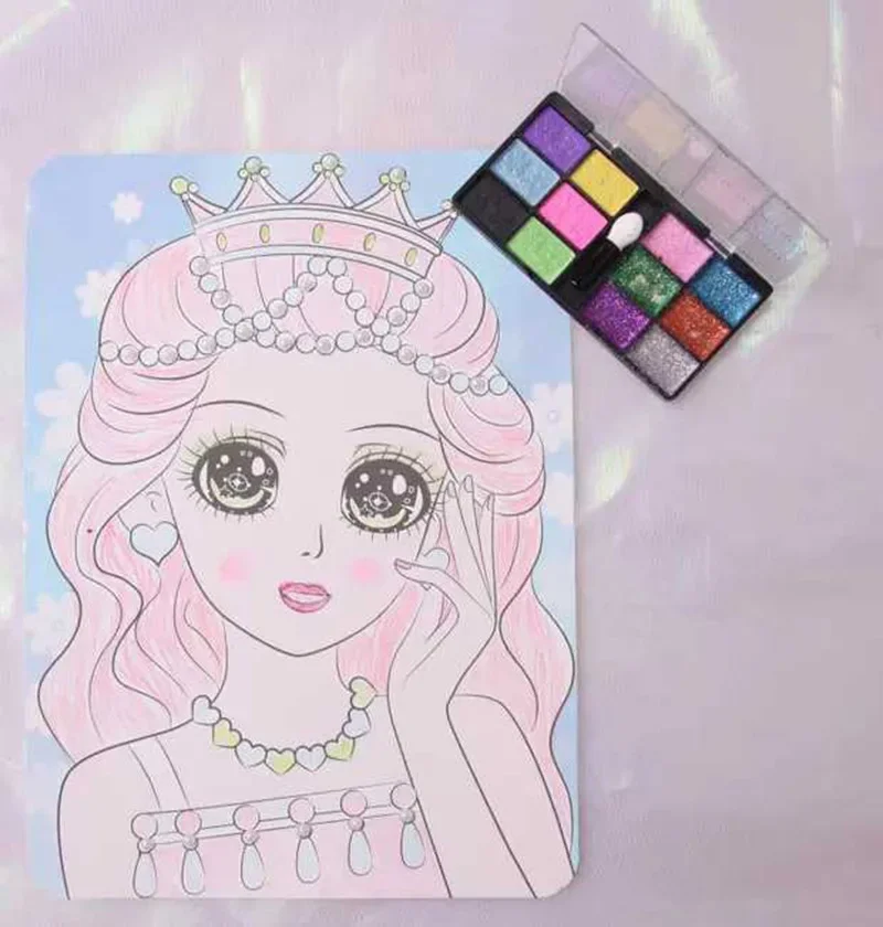 Enfants créatif à la main bricolage Graffiti peinture copie coloré dessin jouets ensemble princesse fille sécurité maquillage peinture jouet
