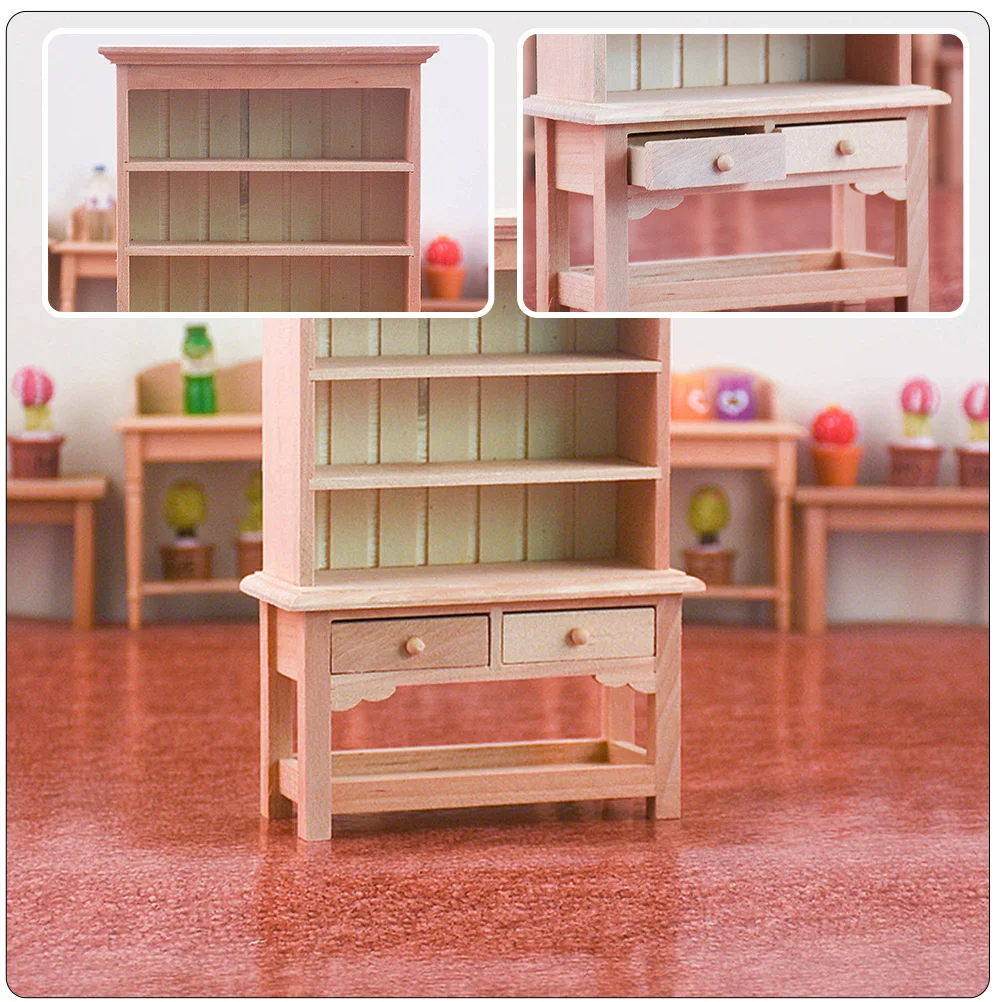 Modelos Mini adornos de armario casa decorativa estantería muebles gabinete en miniatura de madera