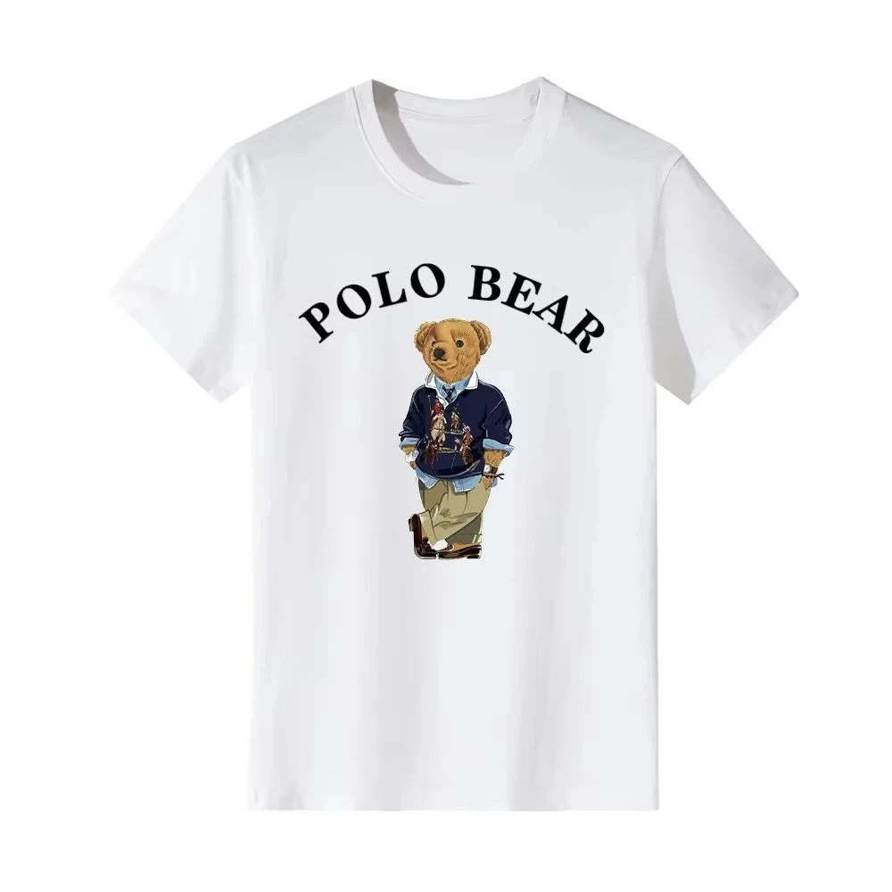 الرجال والنساء تي شيرت بولو الدب الصيف العصرية العلامة التجارية القطن قصير الأكمام ربيع الخريف العلامة التجارية الفاخرة النمط الأمريكي طباعة الأعلى #5
