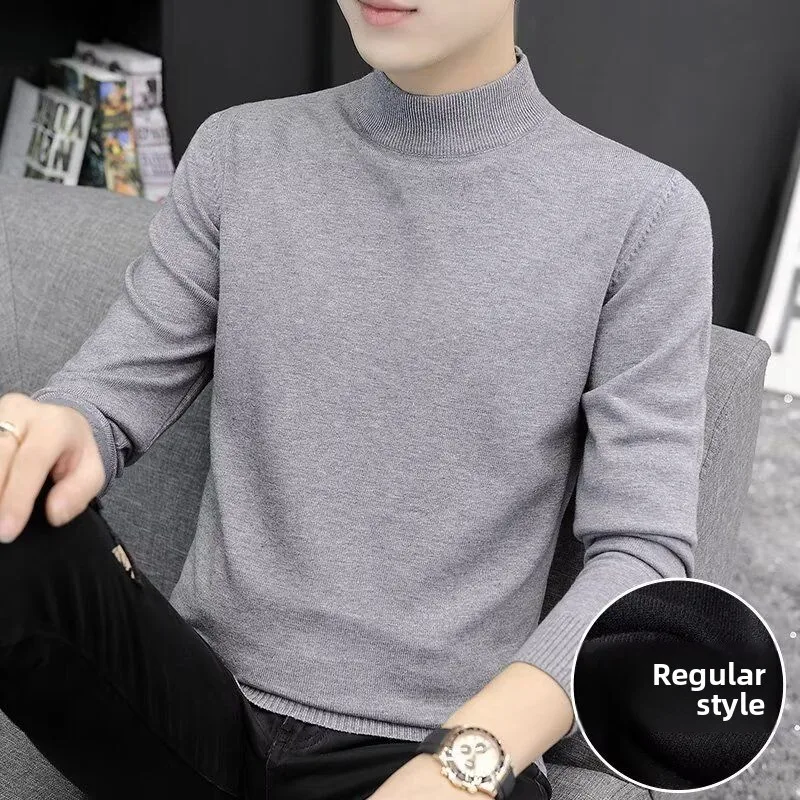 

Высококачественный мужской вязаный свитер с высоким воротником, осень-зима, новинка Sle Base irt, модный трикотаж, молодежный