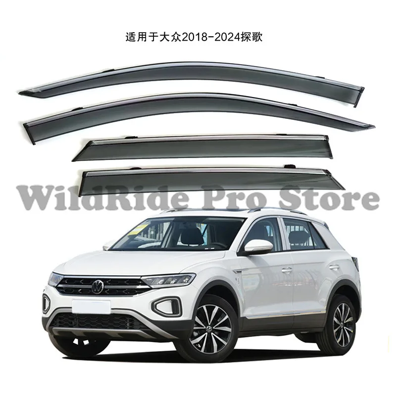 1 set Compatible with Volkswagen T-Roc 2018-2024 Rain Visors Molded Thickened Window Rain Deflectors Rain Guards Modification Ac