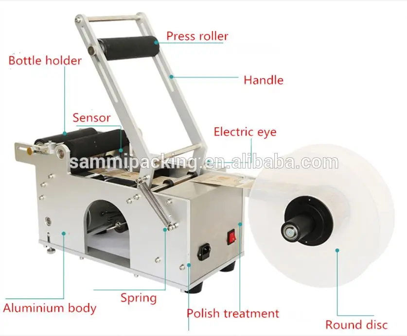 Factory Supplying MT-50 Semi-Automatic   Can Adhesive Sticker Round Bottle Labeling Machine