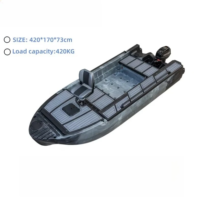270kg HDPE large motorized kayak, rubber boat, suitable for 4 people fishing, marine use