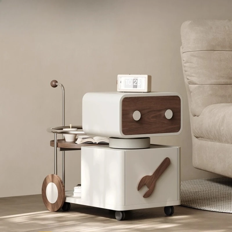 

Italian movable side few living room small apartment creative cart sofa side cabinet