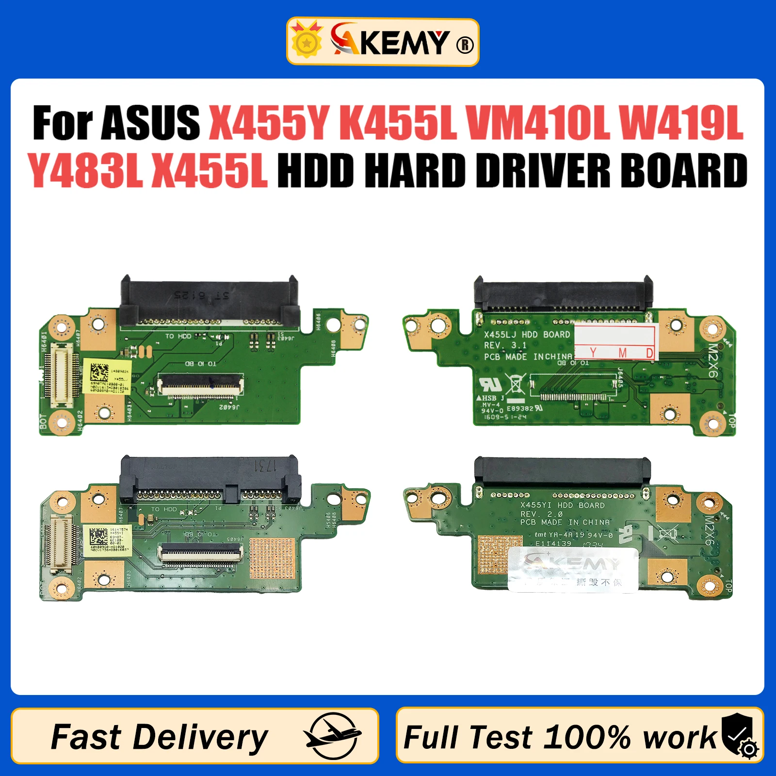 

For ASUS X455Y K455L VM410L W419L Y483L X455L X455LJ X455LD X455LF X455WE HDD HARD DRIVER BOARD 100% Tested Fast Ship