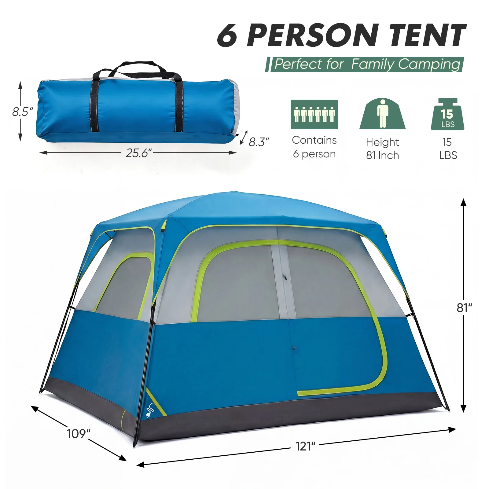 tent interior space and height