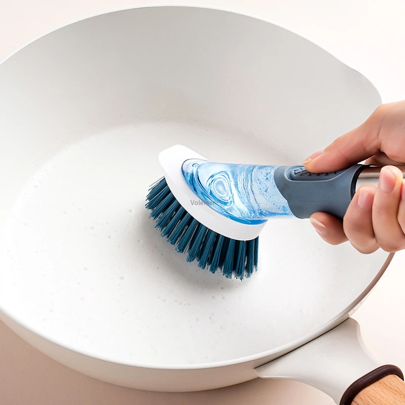Youpin 4-in-1 szczotka wielofunkcyjny czysta kuchnia tłustej Pot szczotka druciana gąbka szczotka z długim uchwytem szczotki do czyszczenia