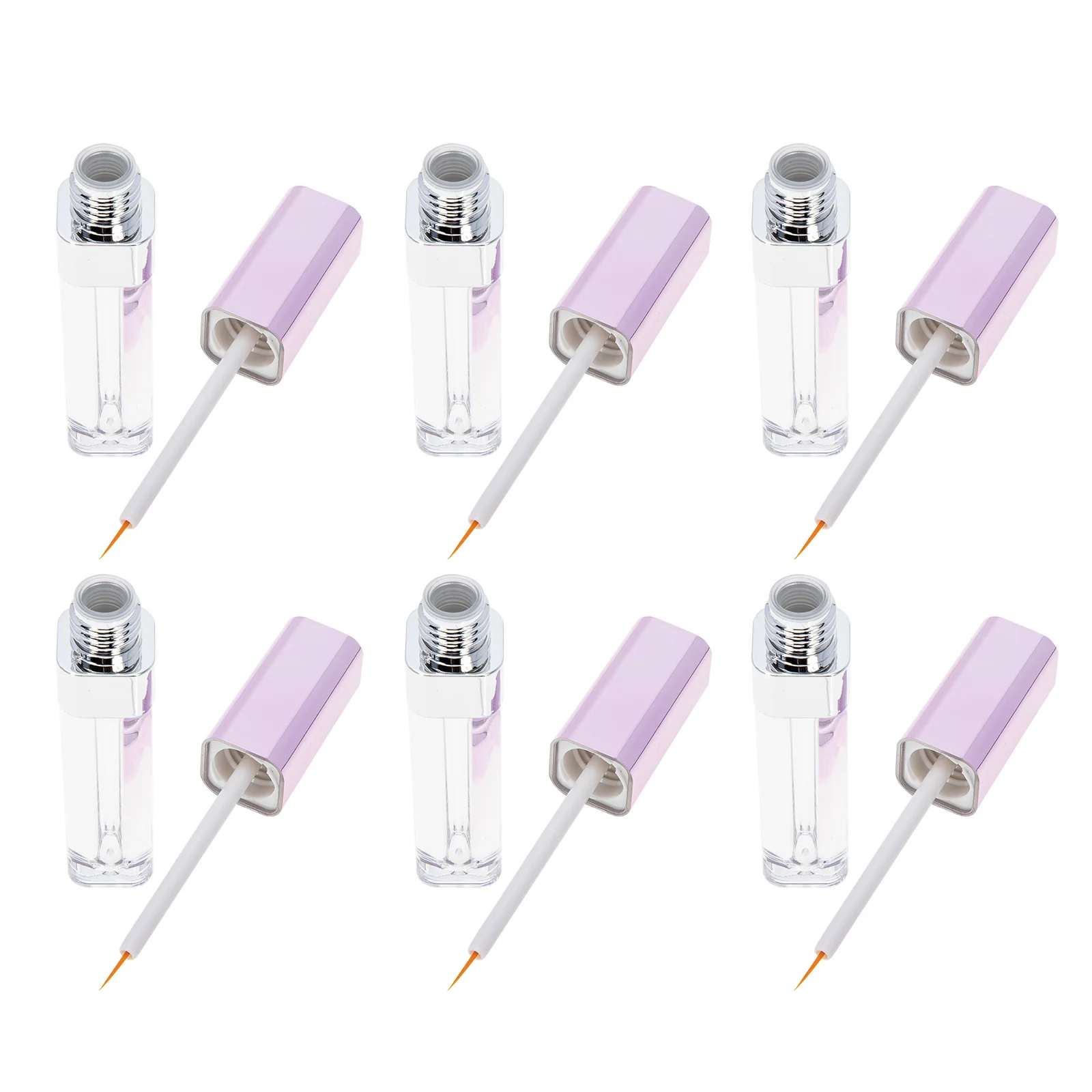 6 ชิ้นหลอดมาสคาร่าเปล่าแบบใสแบบรีฟิลได้ ขวดบรรจุครีมขนตาแบบพกพาสำหรับการเดินทางและการใช้งานในชีวิตประจำวัน