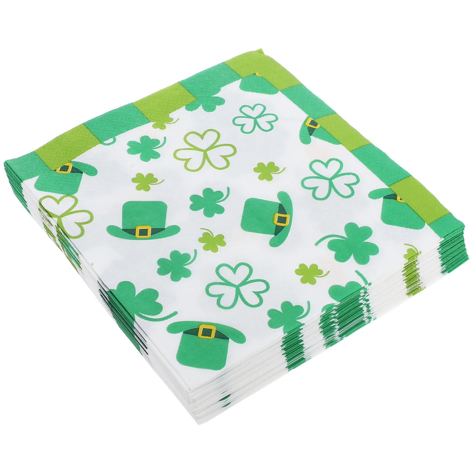20 قطعة مناديل شامروك لعيد القديس باتريك للاستعمال مرة واحدة لوازم الحفلات الورقية الأيرلندية تحت عنوان زينة عشاء العطلات