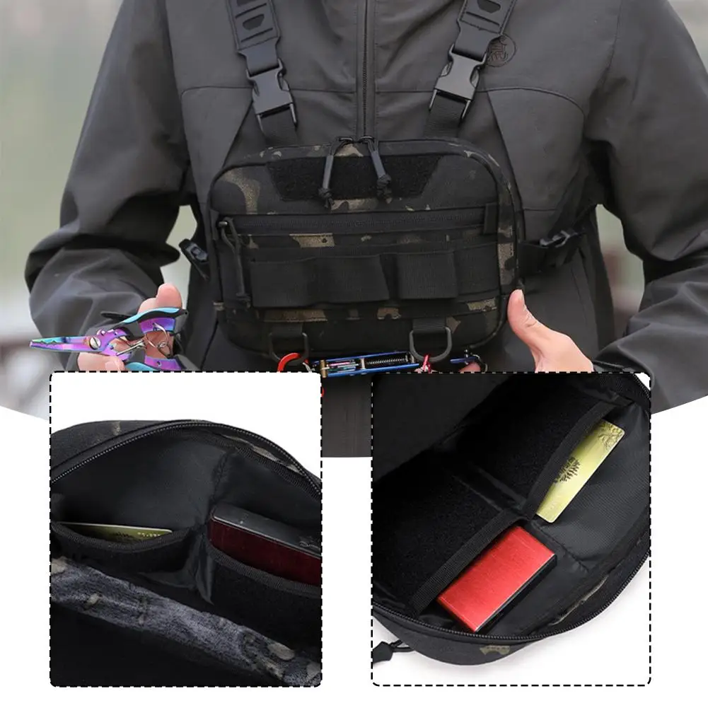 Tactical Chest Rig Backpack Camping Recon Kit Bag Molle Vest EDC Front Pouch Multi-Purpose Daypack For Hiking Fishing Lure K0D8