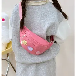 Women Waist Bag Kids Cute Star Fanny Pack Canvas Waist Pack Girls Kawaii Crossbody Purse