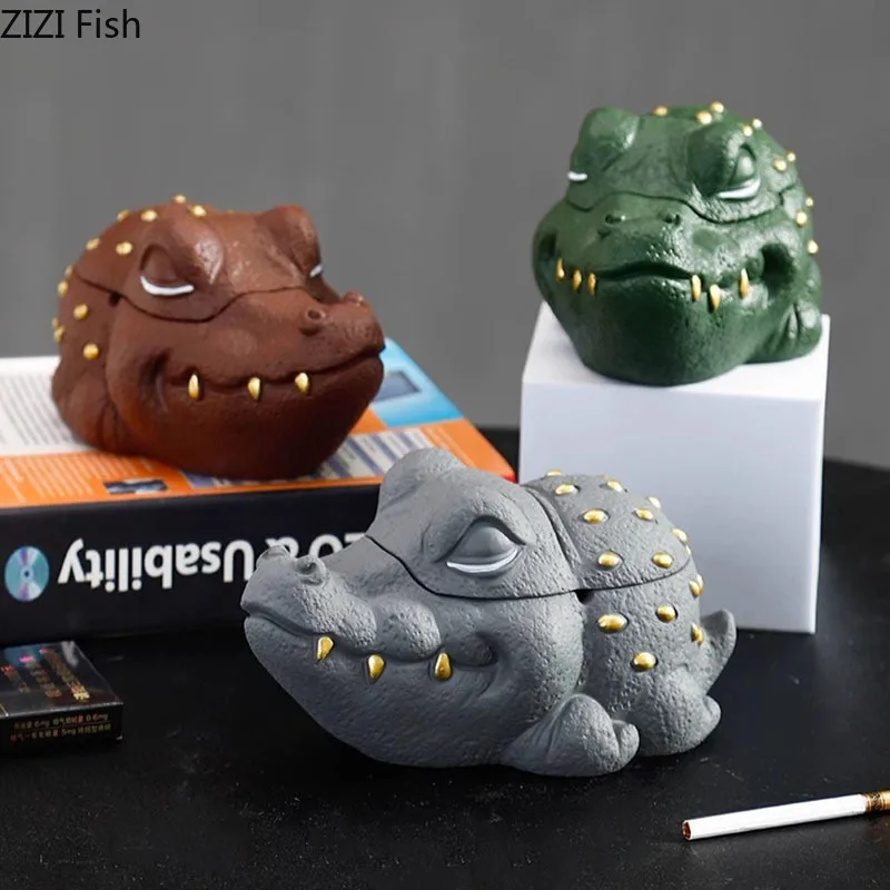 Cartoon Crocodile Rhinoceros Ashtray Office Desk Decoration Smoking Accessories for Weed Portable Ashtray Gift for Boyfriend