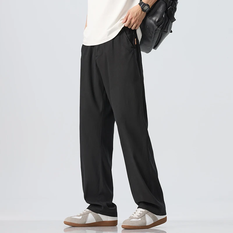 Lyocell Ultra-dünne Eisseiden-Hose für Herren, Sommer, locker geschnitten, kühl, atmungsaktiv, Alltag, Sport, Freizeit, modisch, koreanischer Stil – Detail 10