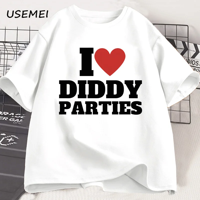 I Love Diddy パーティー Tシャツメンズおかしい攻撃的皮肉ノベルティ Tシャツ男性女性綿半袖ラウンドネック Tシャツトップ