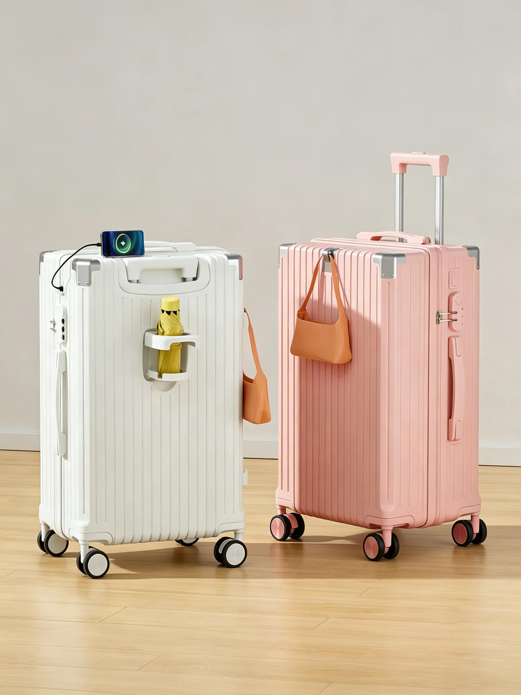 thickened-student-travel-suitcase-multi-function-luggage-with-front-hook-password-lock-aluminum-alloy-pull-rod-leather-bag