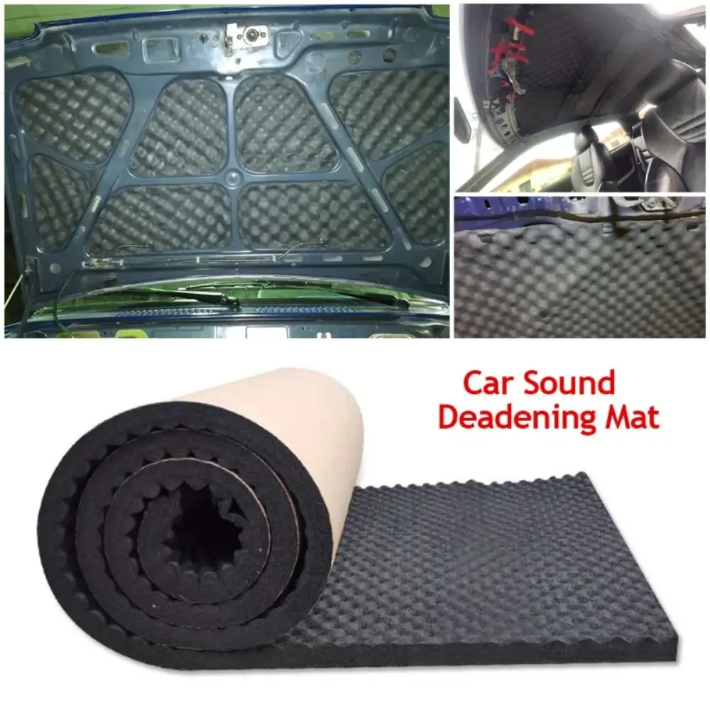 1Pcs Self Adhesive Car Sound Deadener Mat High Density Foam Cotton Acoustic Insulation Cushion Car Hood Sound Proofing