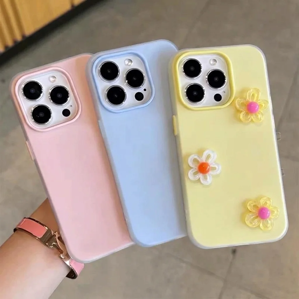 Korean Style With 3D Diy Colorful Flower Lanyard Phone Case For Xiaomi Redmi 15C 14C Note 14 13 Pro 4G 5G TPU Shockproof Cover view 3