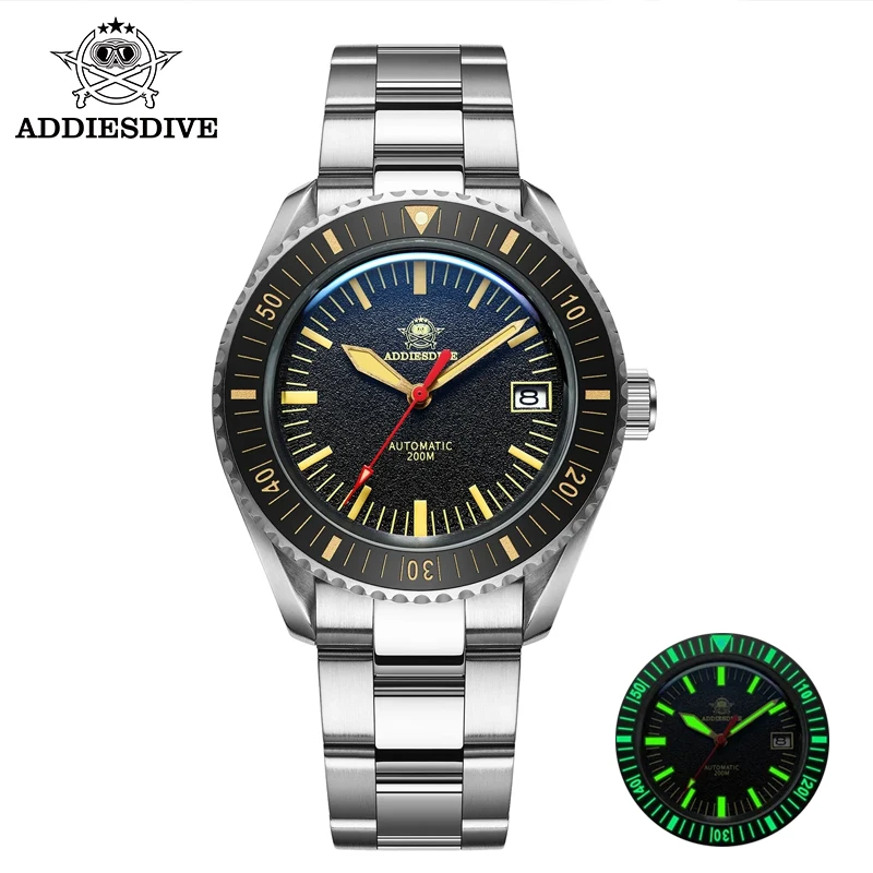 ADDIESDIVE AD2105 Luxury Men\'s Automatic Watch Sapphire 20Bar Diving NH35 Calendar Window Super Luminous Mechanical Male Watches