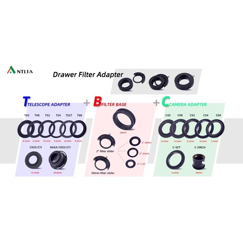 

Antlia Telescope Filter Drawer Adapter, Visual Photographic