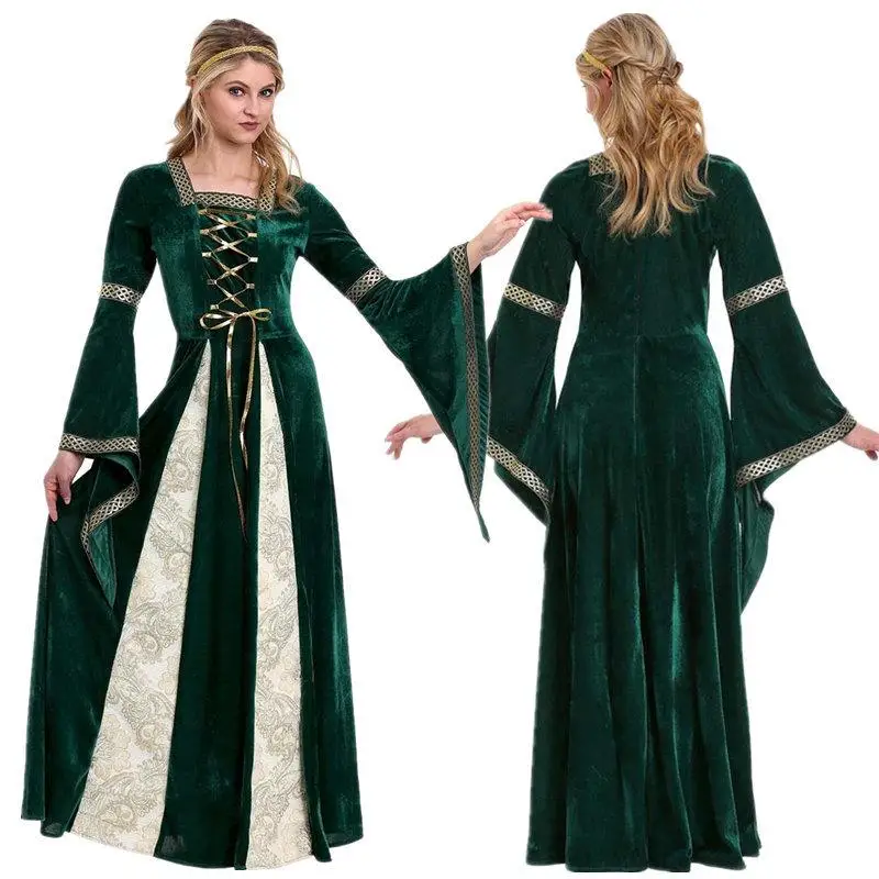 

New loween Vintage Court Queen Long Dr Witch Costume Par Gown Traditional Chinese Stage Performance Women's Wear