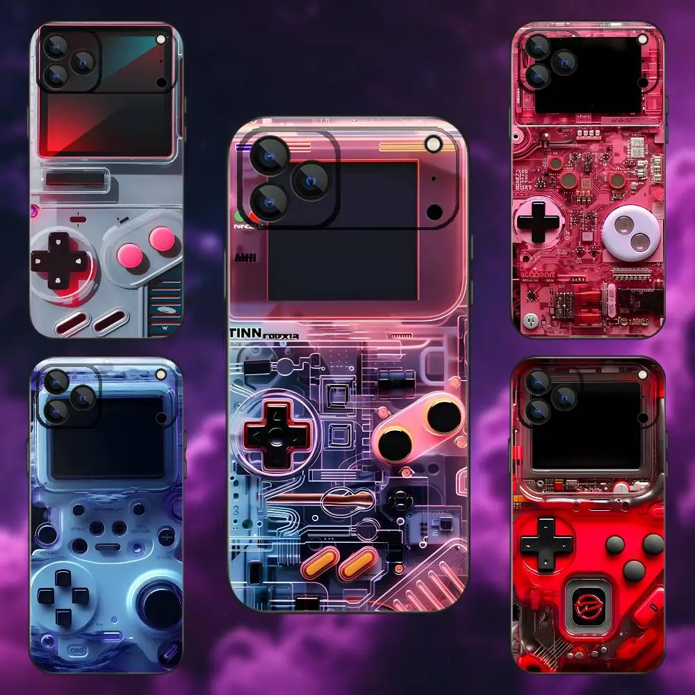 

Game consoles Phone Case For iPhone 17,16,15,14,13,12,Pro,Max,Plus,E,SE4,Air,Mini Black Soft Box