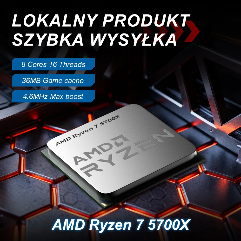 NUEVO Procesador para Juegos AMD Ryzen 7 5700X 65W 7NM 3.4GHz 8 Núcleos 16 Hilos L3=32M R7 5700X DDR4 Socket AM4 Sin Ventilador