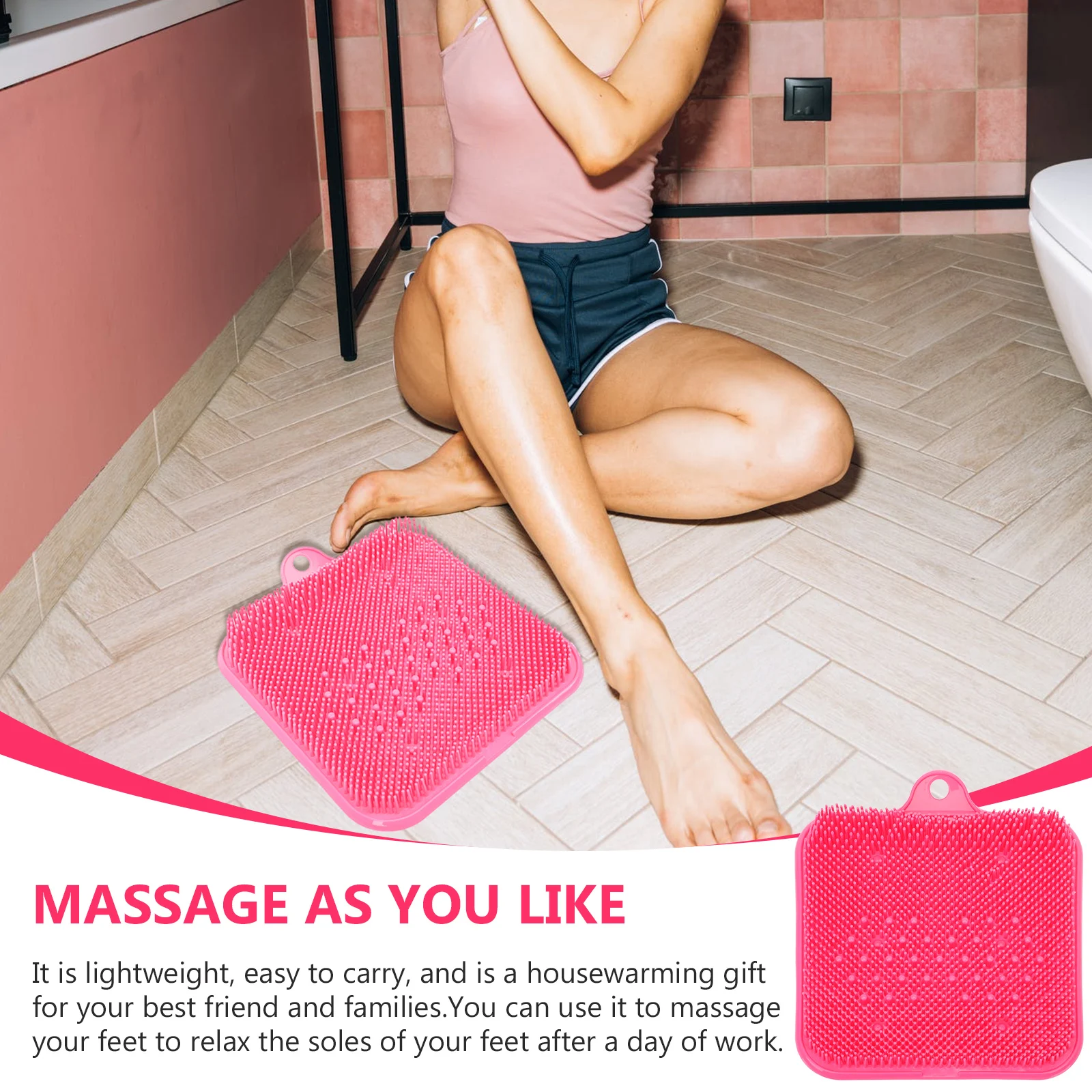 

Portable Foot Washing Pad Bath Massage Mat Bathroom Massager Tools