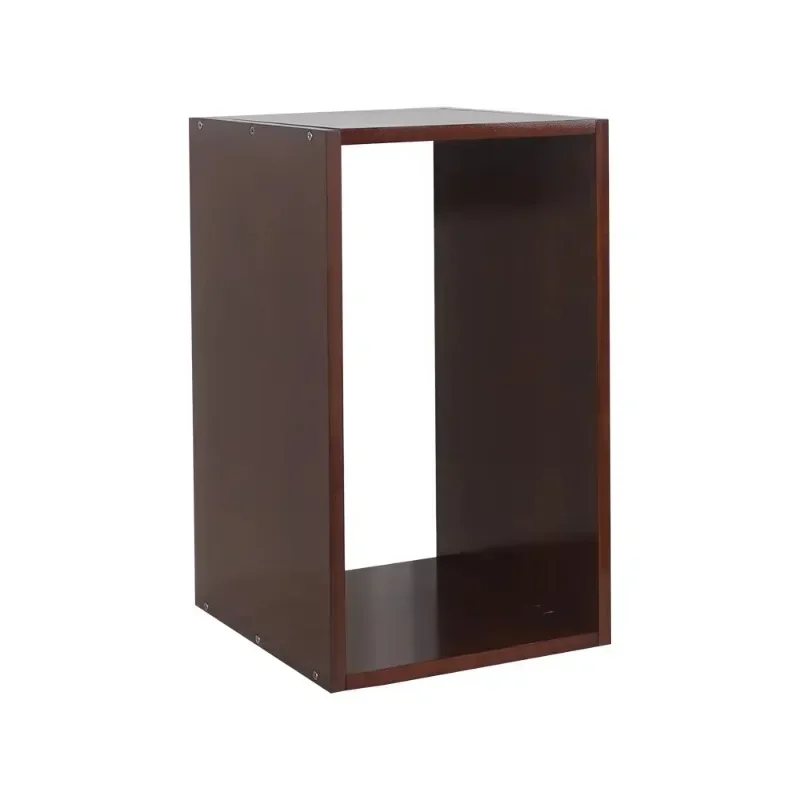 Solid wood simple bookshelf, grid cabinet vertical book, storage ladder bookcase & bookshelf