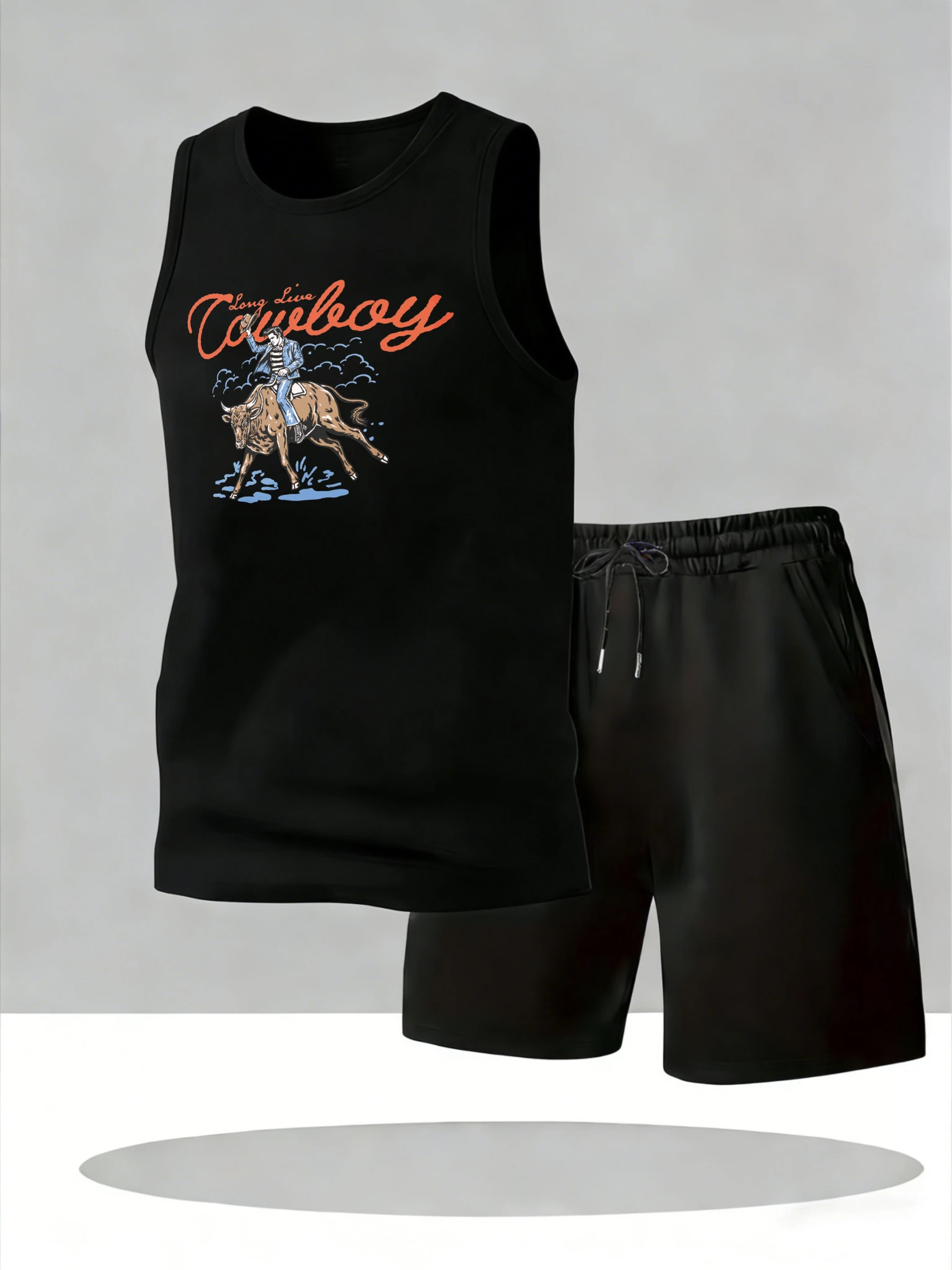 

Men's Tank Top Sets 2026 Summer Quick drying seaside men's chandals crewneck sports 2 piece set beach oversize Breathable