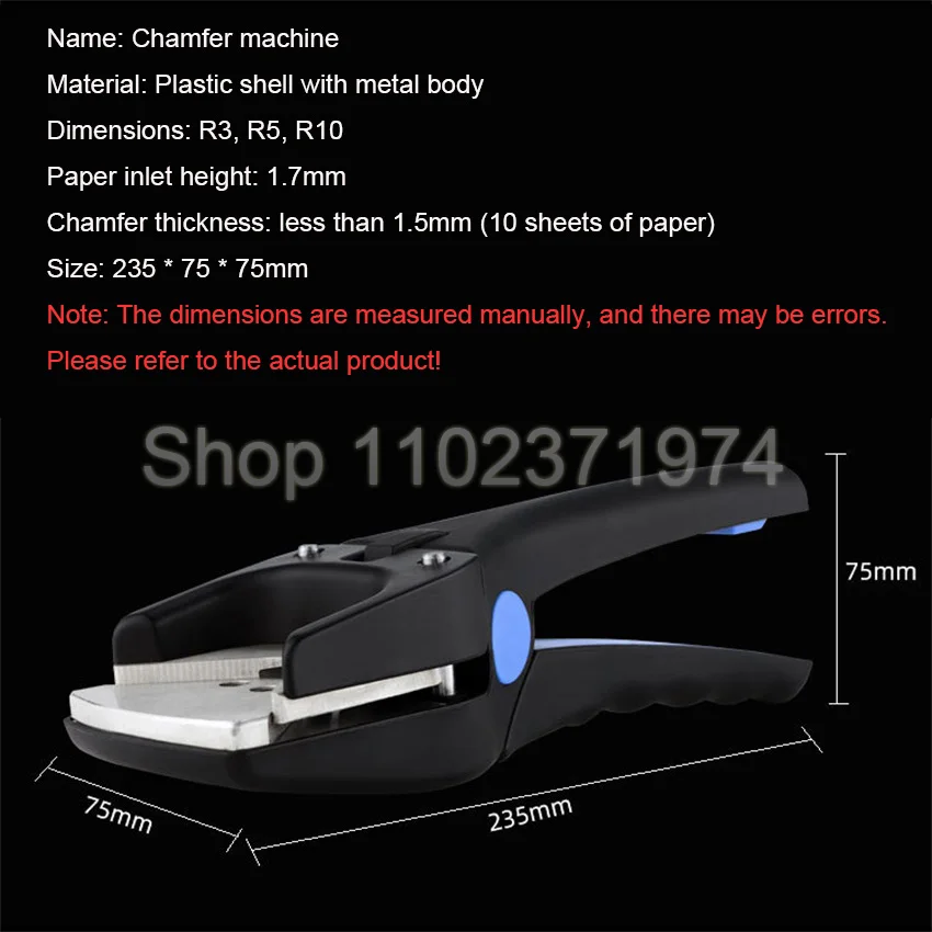 Imagem -02 - Handheld Pvc Card Photo Corner Rounder Puncher Cortador Redondo Máquina de Chanfro r3 r5 R10 Raio mm mm 10 mm