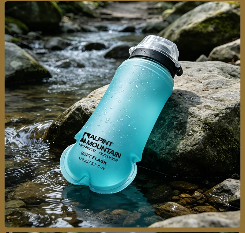 170ml Faltbare Auslaufsichere Weiche Zusammenklappbare Ernährungsflasche für Hydration Pack BPA-frei TPU, Leichtgewichtig, Leicht zu Öffnender Deckel für Läufer – Detail 33