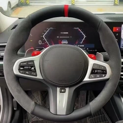 Custom Car Steering Wheel Cover Anti-Slip Genuine Suede Leather For BMW M Sport G30 G31 G32 G20 G21 G14 G15 Avant Steering Wrap