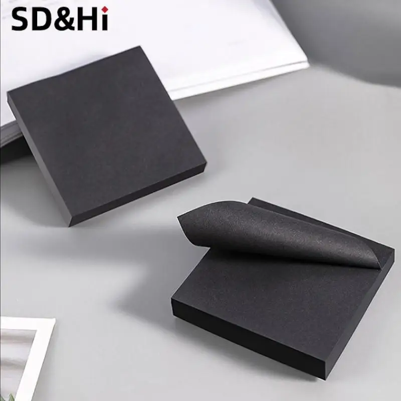 1Sheets 76*76cm Black Color Sticky Notes Self Adhesive Memo Pad Sticky Paper Bookmark Point Gift Card Creative Stationery