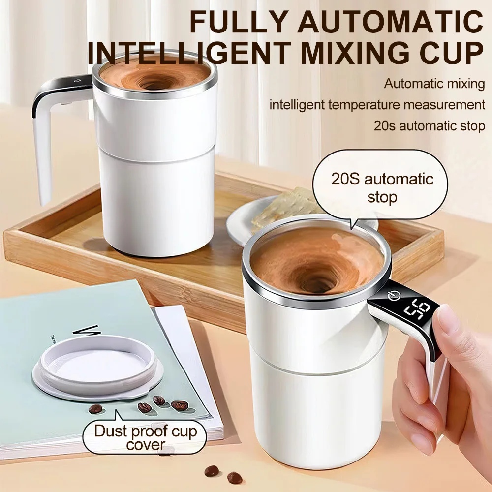 380ml Automatic Magnetic Self Stirring Coffee Mug Self Mixing Coffee Cup USB Rechargeable Automatic Mixing Cup for Milk Tea