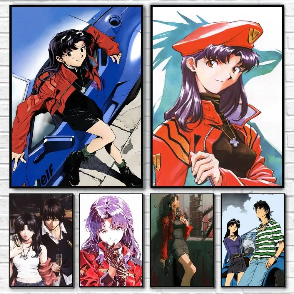 Katsuragi Manga Misato Kaji Poster Waterproof HD Art Wall Decal Self-Adhesive Print