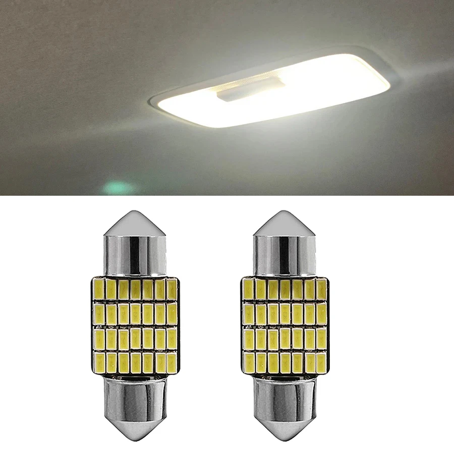 NHAUTP 2Pcs Pure White 31mm Festoon LED Bulbs For Mitsubishi Asx l200 Outlander Lancer 10 Pajero Mirage Interior Lights 6000K